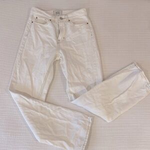 BDG STRAIGHT LEG OFF WHITE TAN STITCHING JEANS size: 24